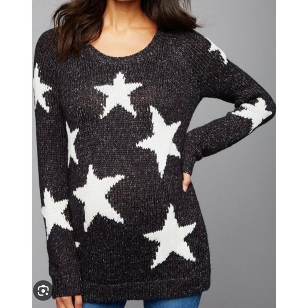 A Pea in the Pod Maternity Star Black Knit Sweater - Size Medium